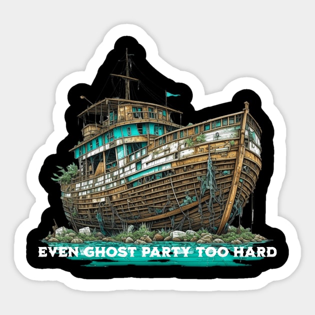 Ghostly Boat Party Sticker by shipwrecked2020